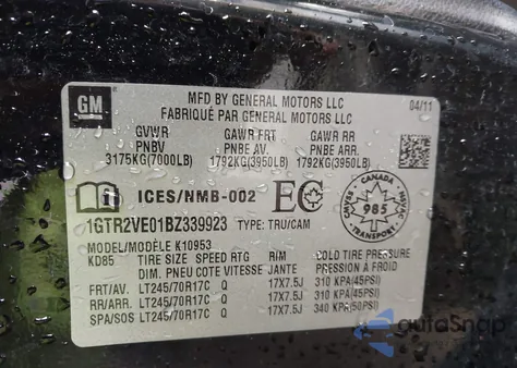 2011 GMC Sierra 1500 Sle from USA, damaged, VIN 1GTR2VE01BZ339923